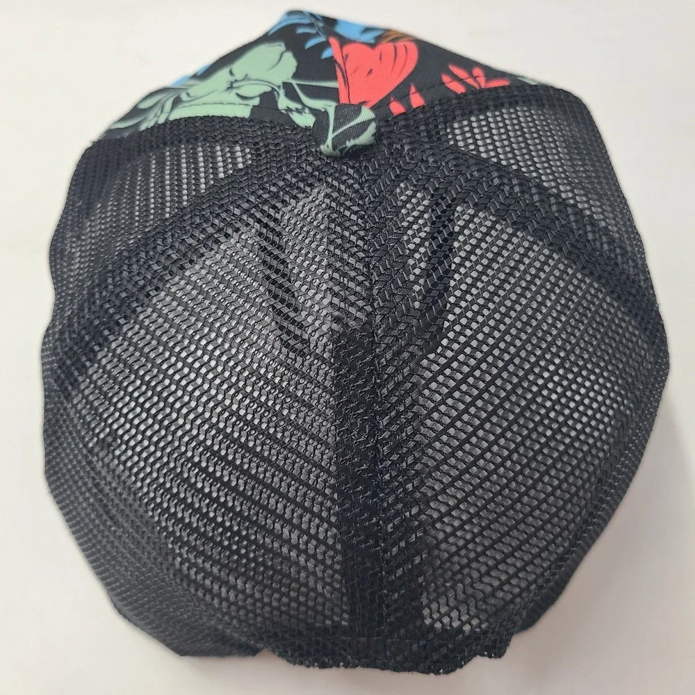 Bass Pro Shops Hat Snapback Trucker Mesh Black Floral Rope Tropical Fish Outdoor